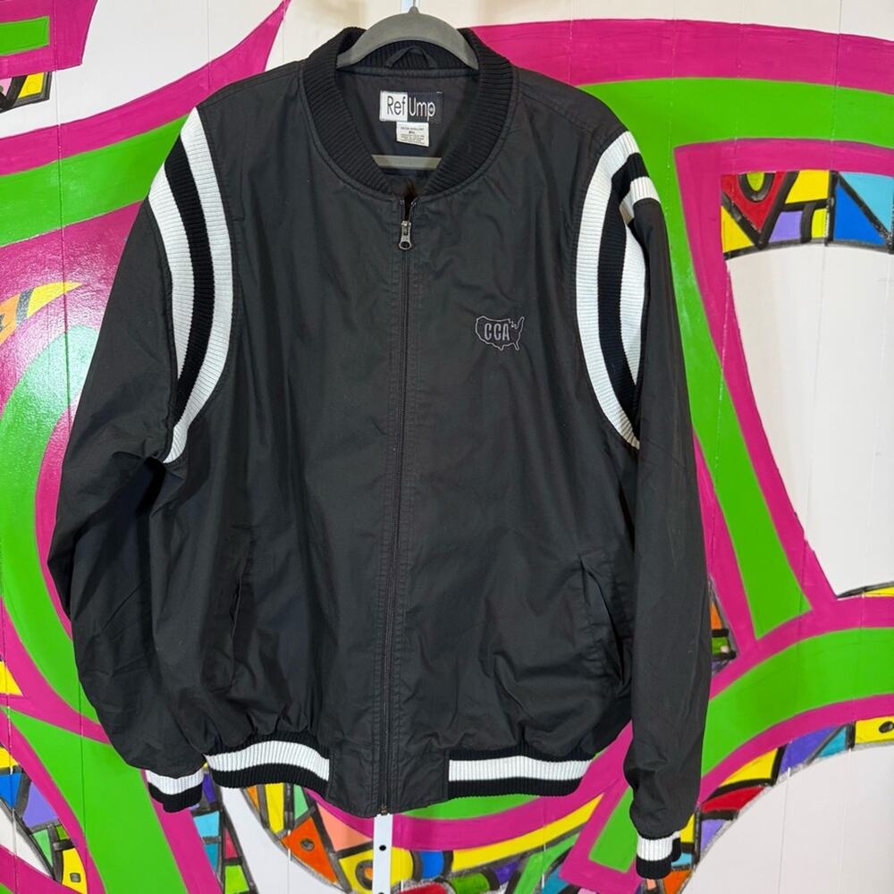 RefUmp, Bomber Jacket with Stand-Up Collar and Elasticized Cuffs. Size 2XL.